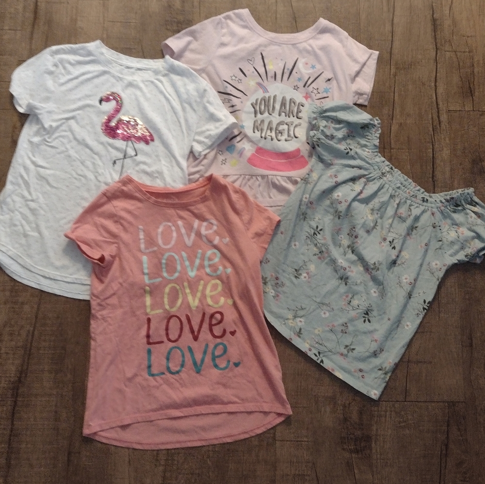 Lot of 4 girls tops, size Large 10/12